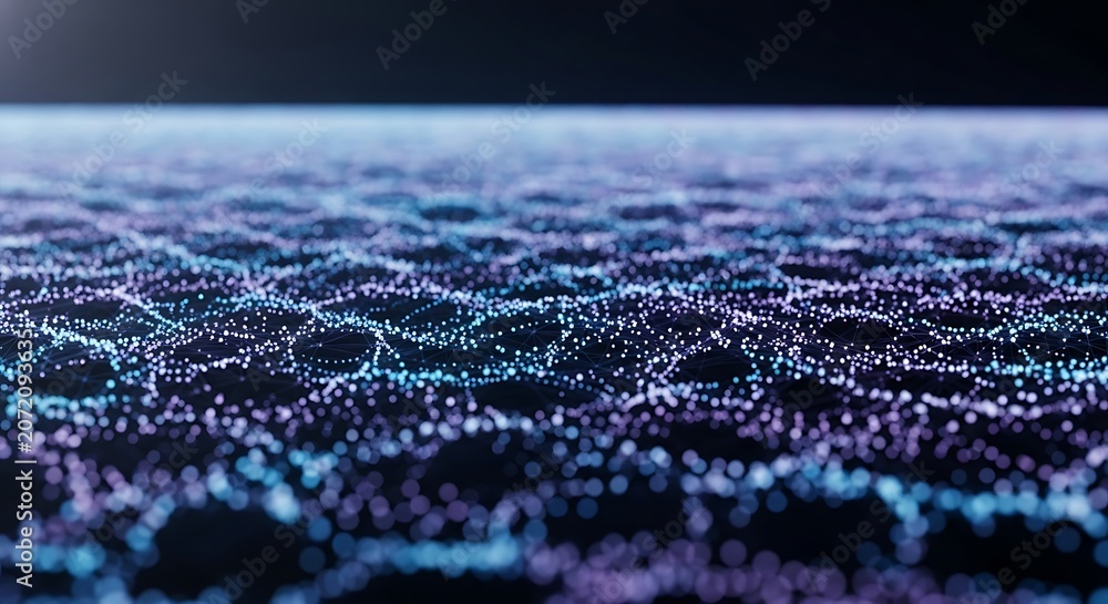 Fototapeta premium Abstract Digital Network of Glowing Particles image