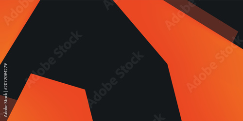 Dark Abstract Geometric Background with Orange Polygon Shapes