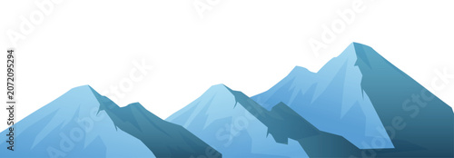 Fotografie Mountain Nature Background Vector Scenic Landscape.
