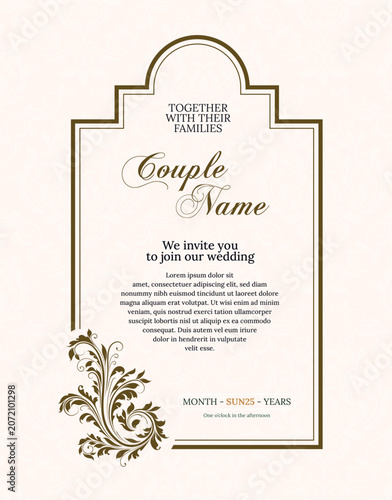 Floral wedding design template 