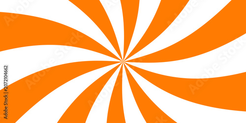Tableau sur toile Vibrant Orange Sunburst Background Vector, dynamic radial stripes, energetic retro pop art design