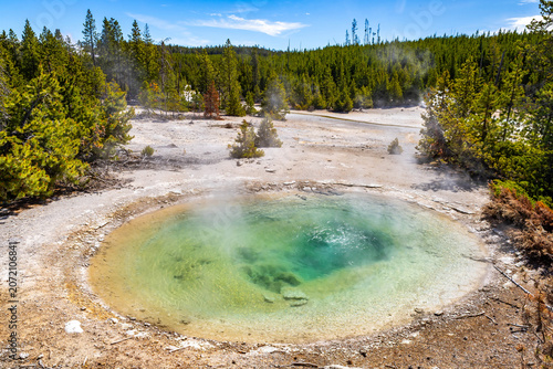 Foto Scenic turquoise pool at Norris Geyser Basin