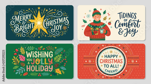 Foto Festive holiday greeting cards collection