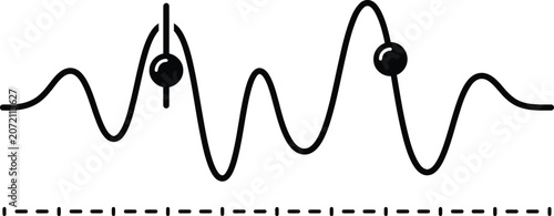 Fotografie Minimalist black and white vector graphic illustration featuring a continuous un