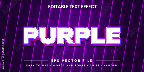 Purple Neon Cyber Lines 3D Modern Editable Text Effect