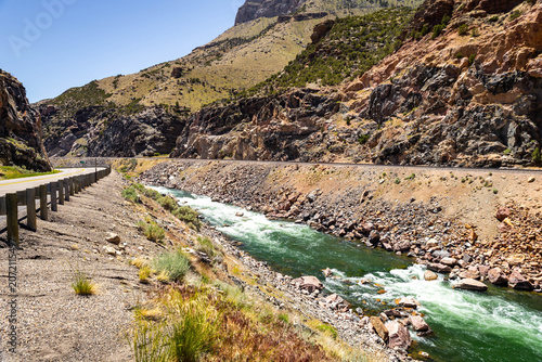 Foto Scenic View of the Bighorn River in Wind River Canyon