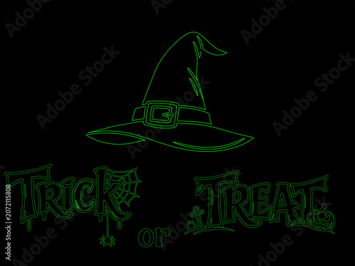 Tableau sur toile Trick or Treat vector, phosphorescent Holloween