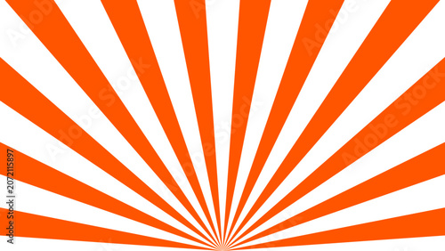 Принти на полотні Abstract sunburst orange and white half radial rising sunrays background perfect for modern designs, advertisement, presentations and banners