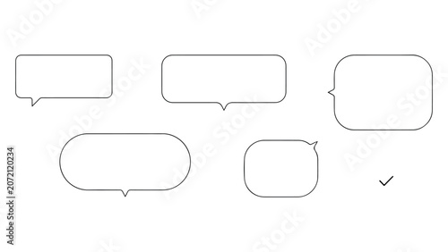 Set of different speech and thought bubble shapes for comic books and user interface design elements communication icons.