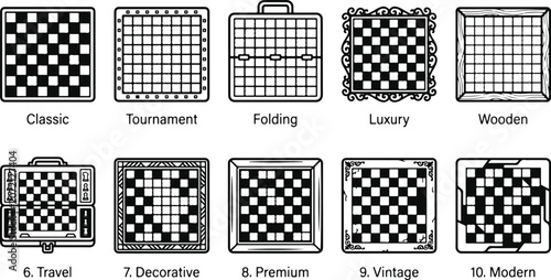 Obraz na plátne Various chessboard designs and styles