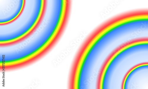 Colorful Rainbow Arc Border Frame on transparent background.
