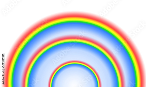 Colorful Rainbow Arc Border Frame on transparent background.