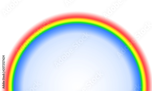 Colorful Rainbow Arc Border Frame on transparent background.