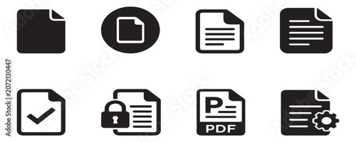 Simple File Document Symbol for Data Management, Office Work and Digital File Organization