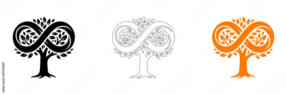 Fototapeta premium Tree of life infinity symbol vector graphics