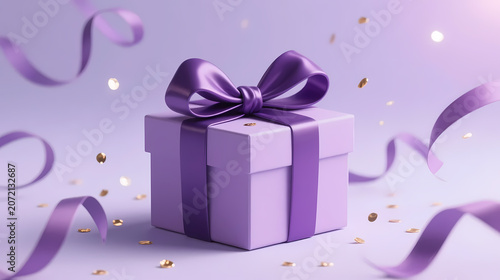 Lavender gift box with purple bow