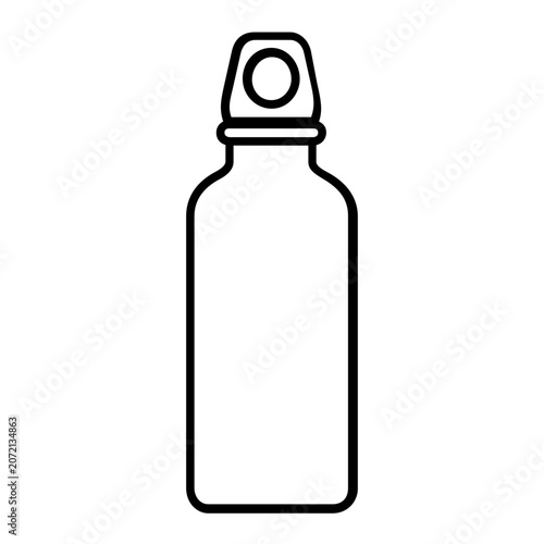 Clean flat vector line icon of a sports water bottle, ideal for gym apps, hydration reminders, fitness plans, and active lifestyle branding.