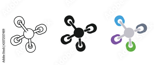 Colorful abstract drone or quadcopter design with transparent background