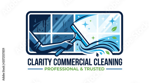 Vibrant logo illustrating a professional window cleaning service delivering pristine clarity and sparkling freshness to commercial spaces