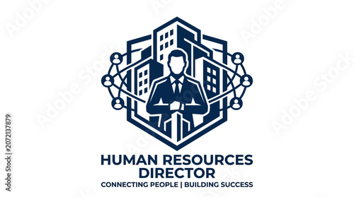 Human Resources Director Connecting People Building Success Logo Design
