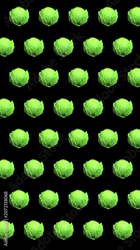 3D Cabbage Rotating Background.