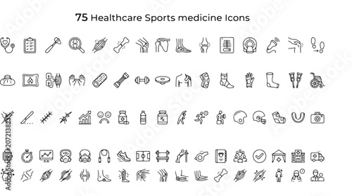 Healthcare Sports Medicine Icons Set
