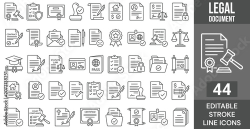 Foto Legal documents icon set