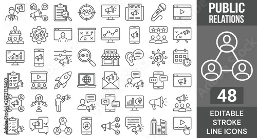 Foto Public Relations icon set