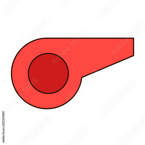 Minimalist Red Sports Whistle Vector Icon