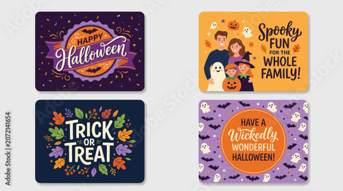 Happy halloween greeting card collection