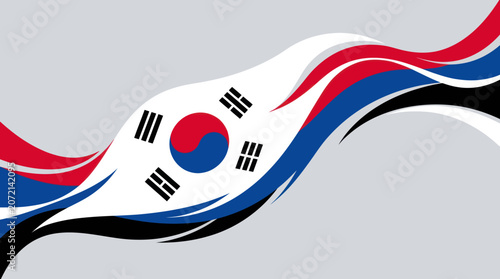Korean flag wave abstract background