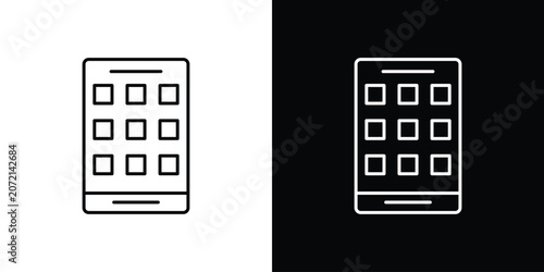 Schilderij op canvas Mobile notch icon black lineart editable vectors pack