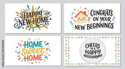 Fotografie New home celebration and congratulatory messages