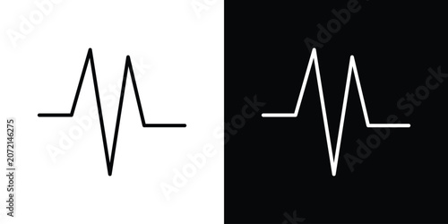 Принти на полотні Pulse icon black lineart editable vectors pack