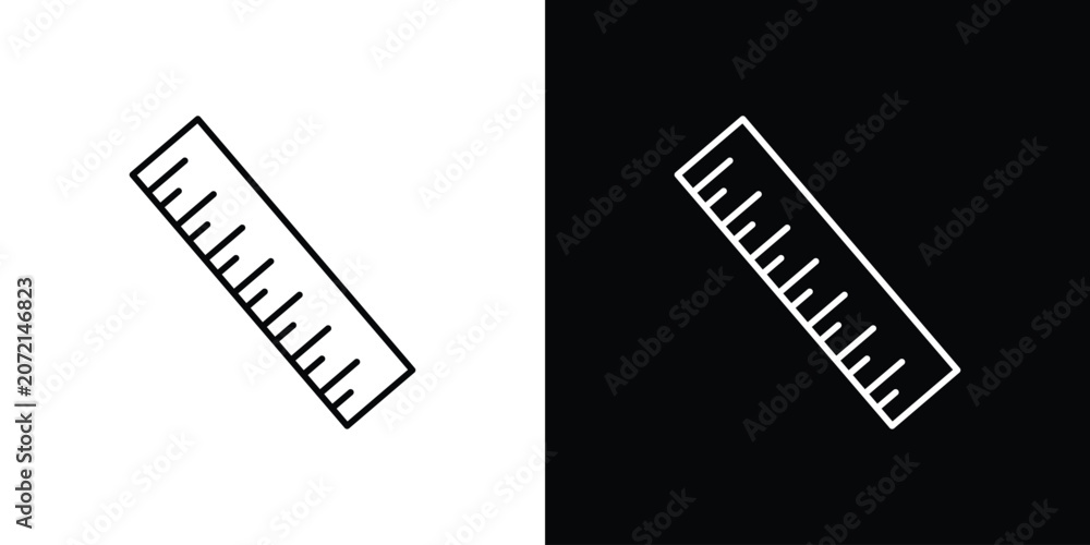 Obraz premium Ruler icon black lineart editable vectors pack