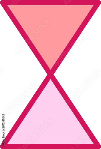 Stylized pink and red geometric hourglass icon representing the passage of time or deadlines illustration