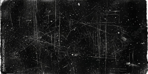 Tableau sur toile Abstract Black and White Grunge Background with Starry Space Texture, Galaxy Dus