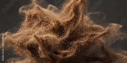 Cuadro en lienzo Close up textured brown sugar and crumpled brown paper abstract background with