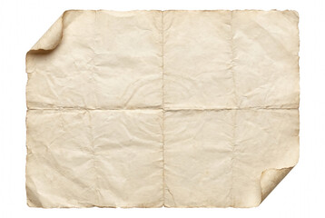 Vintage Aged Crumpled Paper with Curled Corners