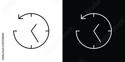 Photos Past time icons vector illustrations in strokes lines