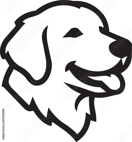 Cute Puppy Silhouette Isolated on black & White