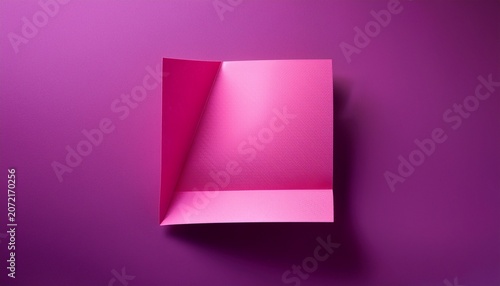 A Paper Mockup In Vibrant Pink Color Laid Against A Smooth Gradient Purple Background Conveying A Modern And Clean Aesthetic