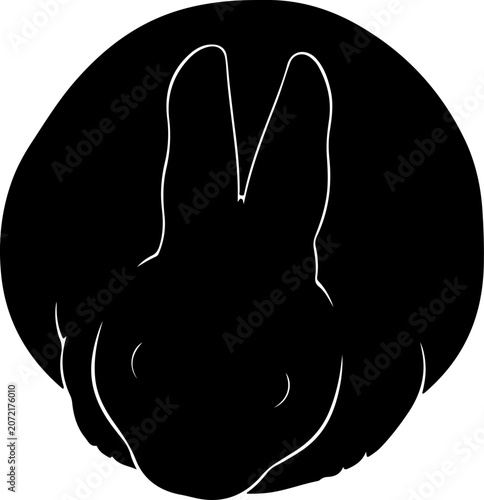 Modern stylized bunny silhouette line art illustration for logo design