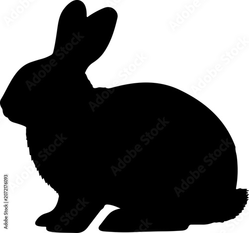 Minimalist Black Rabbit Silhouette Graphic Design Vector Isolated on White Background