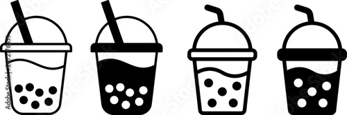 Photos Set of bubble tea icons