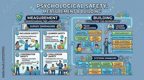 Psychological safety infographic for workplace culture and growth