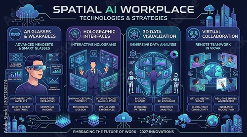 Infographic of spatial ai workplace technologies and strategies