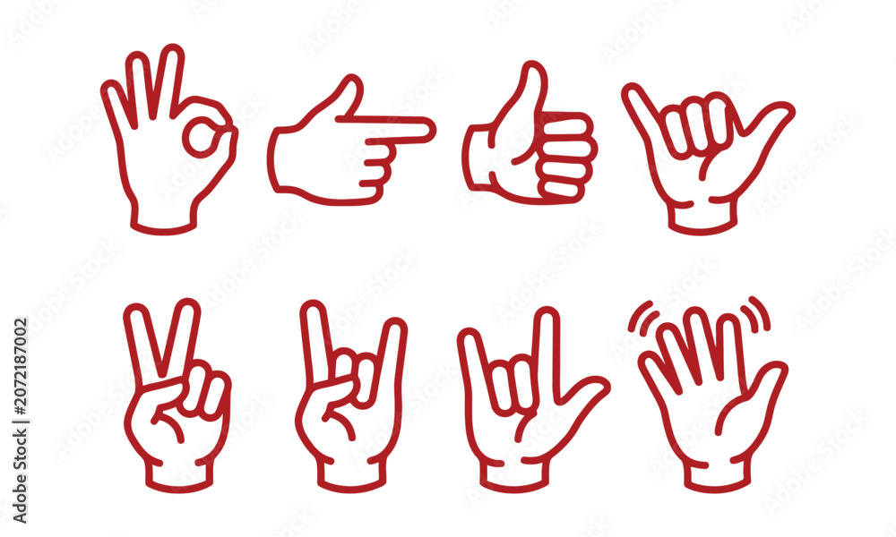Fototapeta premium Set of various hand gestures and signs