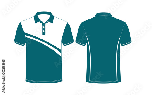 Blank Polo Shirt Front and Back View Vector Template for Fashion Apparel Design Cotton Casual Clothing Mockup Illustration