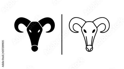 Photos Aries Zodiac Sign Minimalist Icon Set